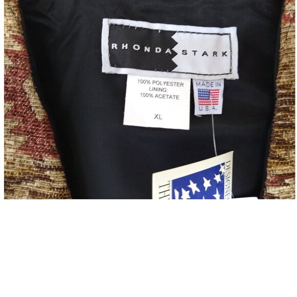 Tapestry Western Blanket VEST Aztec Concho Cowgirl RHONDA STARK USA Utah XL - Picture 5 of 12